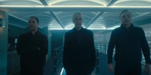 Cush Jumbo, Peter Capaldi and Shaun Dooley in Criminal Record Season 2