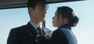 Actors Heo Nam-jun and Lim Ji-yeon in a close, dramatic embrace from a scene in the K-drama My Royal Nemesis