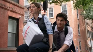 Ella Hunt and Will Angus in Not Suitable for Work