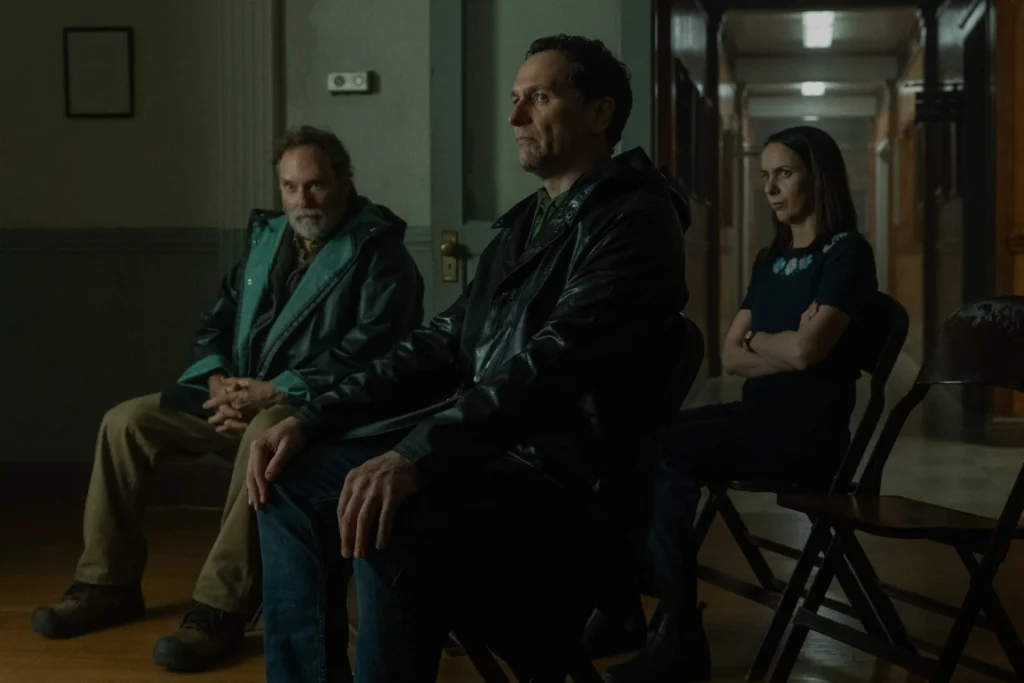 Stephen Root, Matthew Rhys and Kate O’Flynn in Widow's Bay