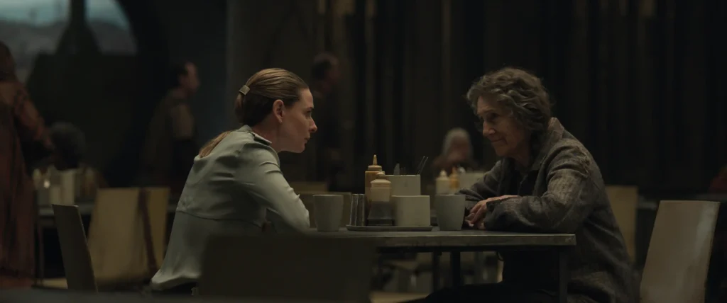 Rebecca Ferguson and Harriet Walter in Silo Season 3