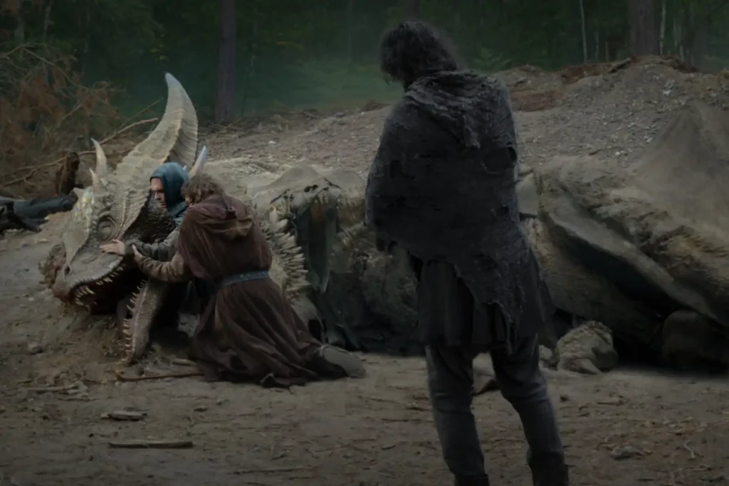 Tom Glynn Carney and Matthew Needham in House of the Dragon Season 3